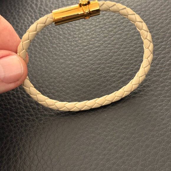 Versace Leather and Brass Medusa Head Cuff Bracelet, size Medium or Large - Picture 8 of 14